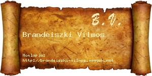 Brandeiszki Vilmos névjegykártya